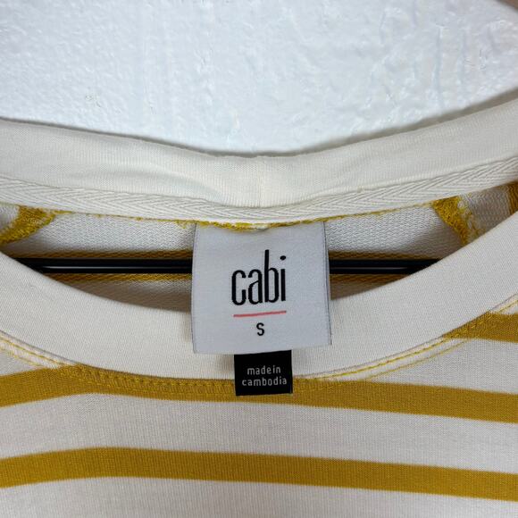 CAbi #5929 Yellow White Striped Standard Sweatshirt Size Small - Picture 4 of 5